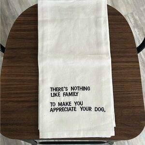White Kitchen Towel with Black Text Funny Graphics